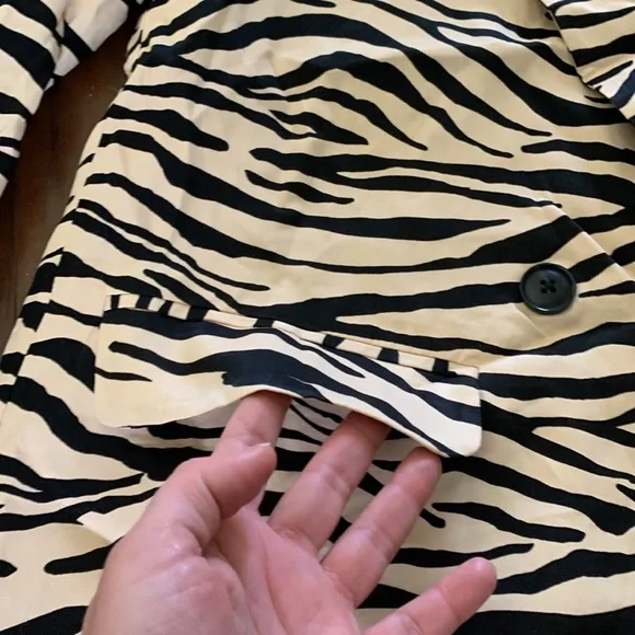 New Zara women animal print satin effect blazer - Picture 8 of 14